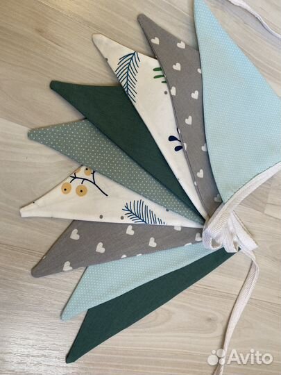 Гирлянда из флажков бирюзовая