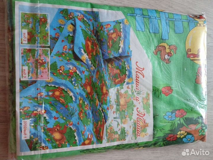 Белье постельное детское хлопок Маша и Медведь