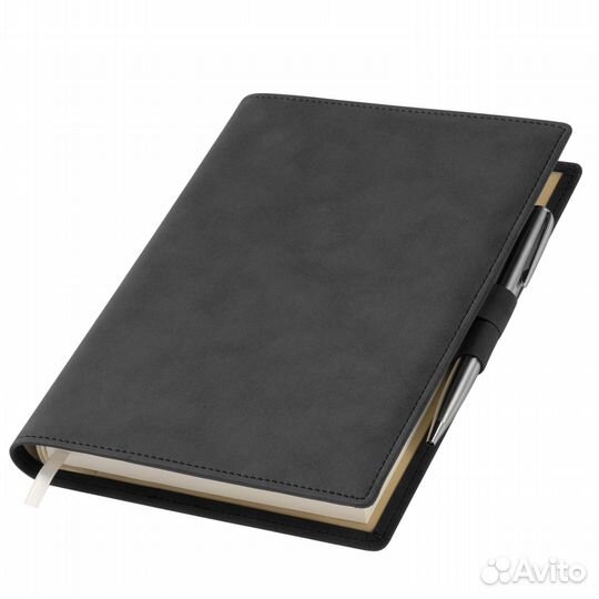 Ежедневник-портфолио Clip NEO недатированный в подарочной коробке, черный (в комплекте ручка Tesoro