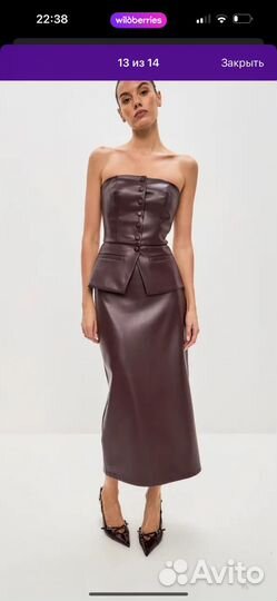 Корсет топ кожаный новый