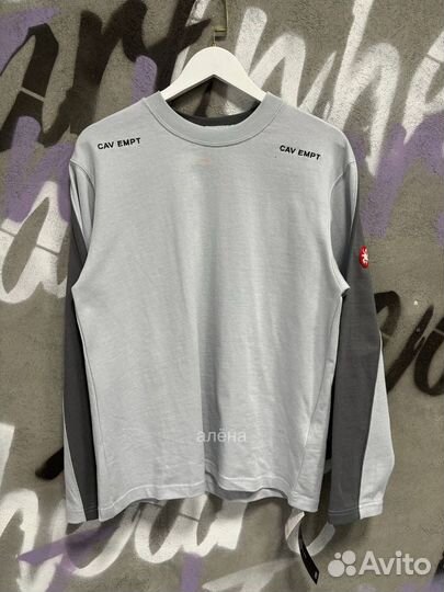 Лонгслив от Cav Empt с серыми вставками оверсайз