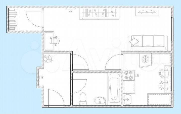 1-к. квартира, 31,4 м², 2/5 эт.