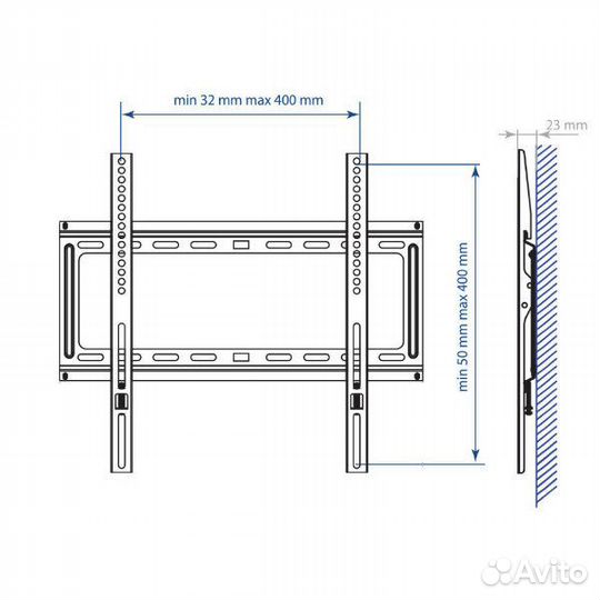 Uniteki FN1611 черный vesa: 400*400, 400*200, 40