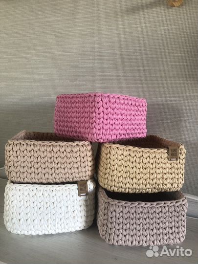 Корзины из трикотажной пряжи