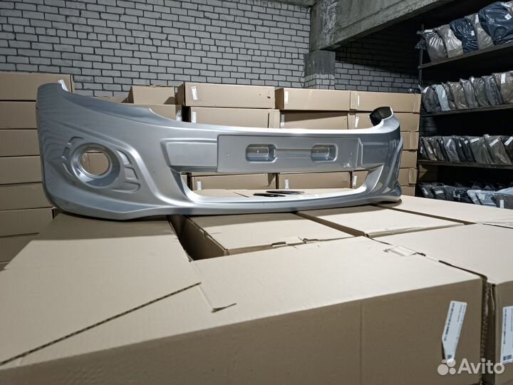 Бампер передний лада гранта спорт цвет серебристый