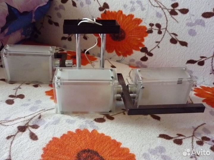 Люстра на 4 лампы, металл, стекло