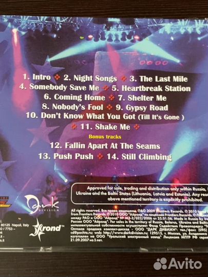 Cinderella -Live AT the Mihegan sun-2009 CD