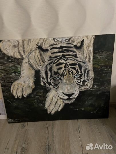 Картина тигра ручной работы