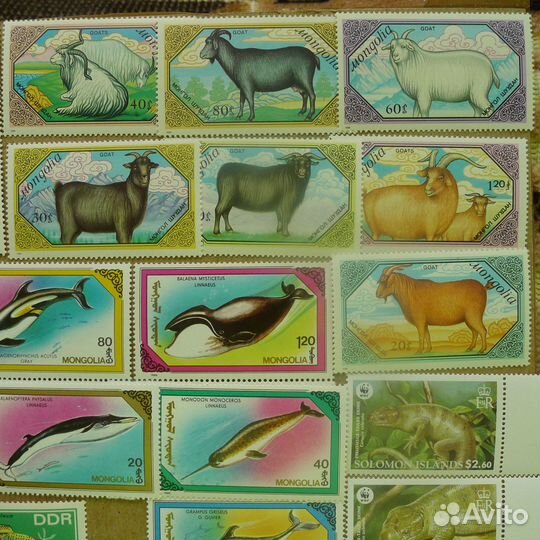 Марки флора и фауна чистые