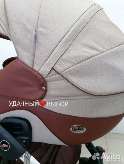 Коляска 2в1 Tako Skiathos (лен с эко-кожей)