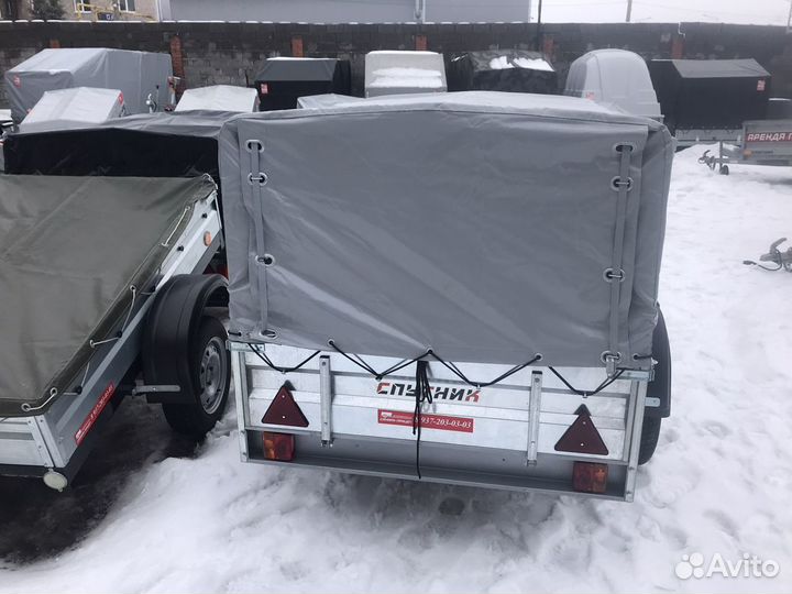 Бортовой прицеп 1,7х1,2 с тентом 0,9м