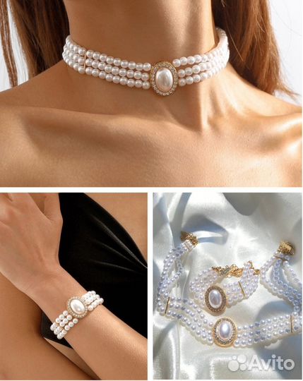 Новый комплект украшений с жемчугом