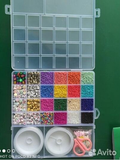 Бисер набор бусины буквы для рукоделия