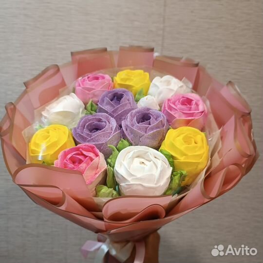 Букеты из зефирных цветов