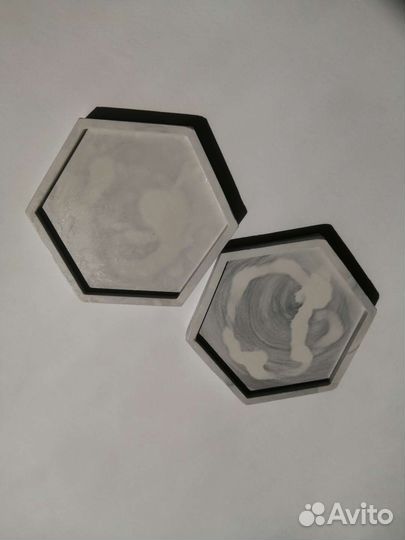 Поднос шестиугольный из гипса