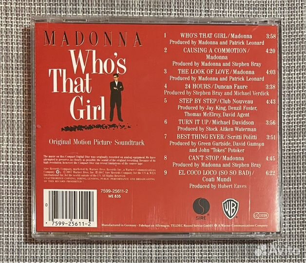 Madonna-Who’s That Girl /Soundtrack/ CD Germany