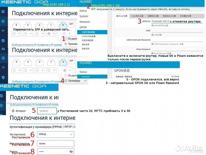 SFP Gpon ONU Stick Ростелеком МТС