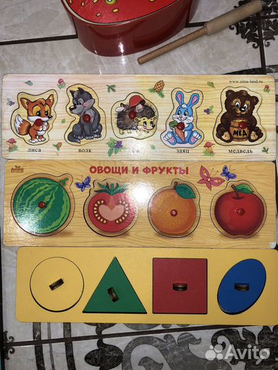 Сортеры монтессори, рыбалка магнитная, вкладыши