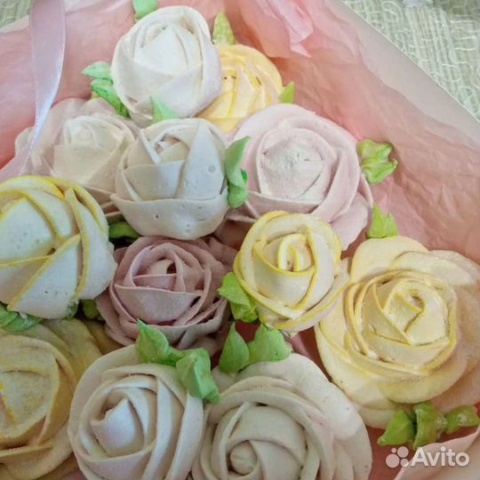 Цветы из зефира. Букет, подарок