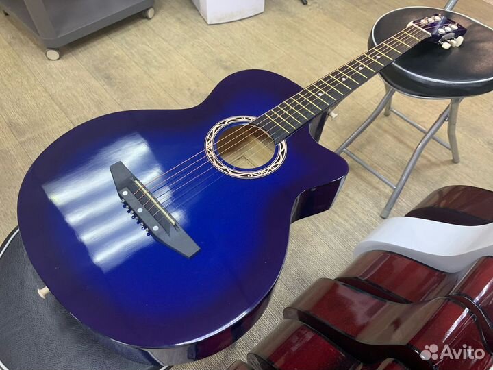 Гитара акустическая синяя Cowboy