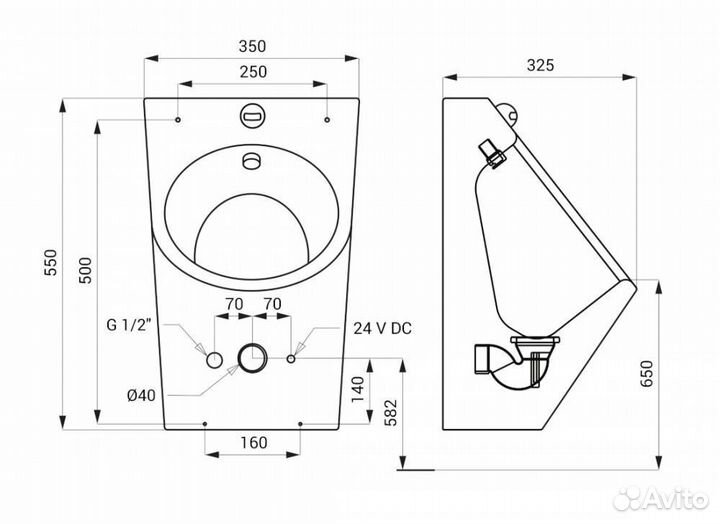 Подвесной бесконтактный писсуар Sanela 91072 (slpn