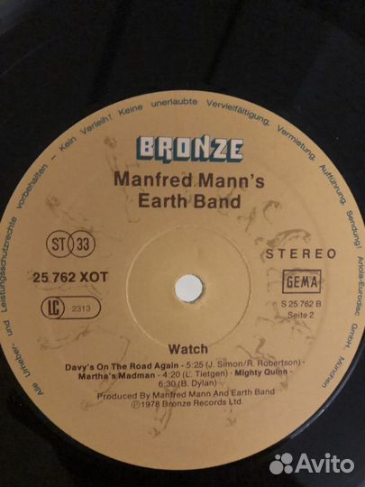Manfred Mann's Earth Band – Watch, 1st press, Mint