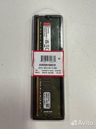 Новая DDR4 32 gb Kingston KVR26N19D8/32 2666 mhz