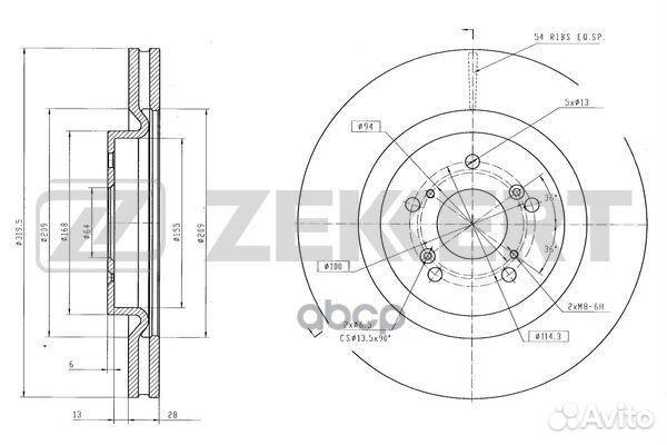 Диск тормозной перед. Haval F7 18- bs-6548 Zekkert