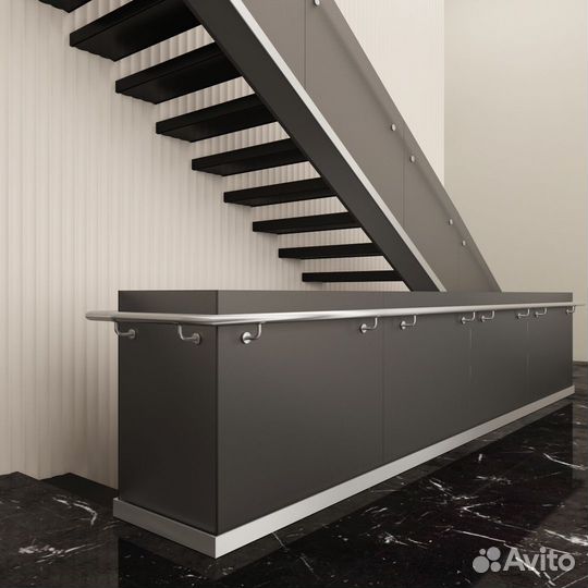 Лестница с реечным ограждением