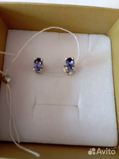 Серебряные серьги 925 с кристаллами Сваровски