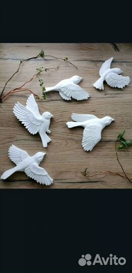 Стая птичек - декор на стену
