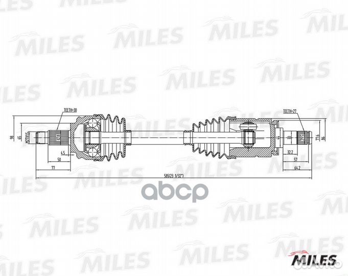 Привод в сборе BMW X5 E53 3.0-4.8 00-06 пер.лев