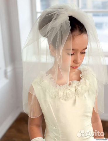 Сумка из атласа, фата с гребнем, Charmante, крем