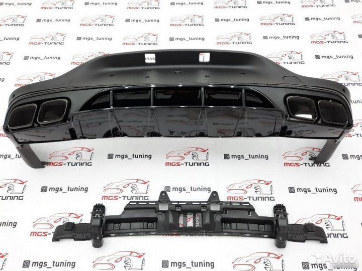 Диффузор с насадками 63 AMG на GLC-Coupe c253 рест