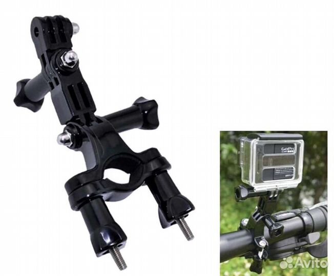 Зажимной хомут на трубы для камер gopro до 3 см