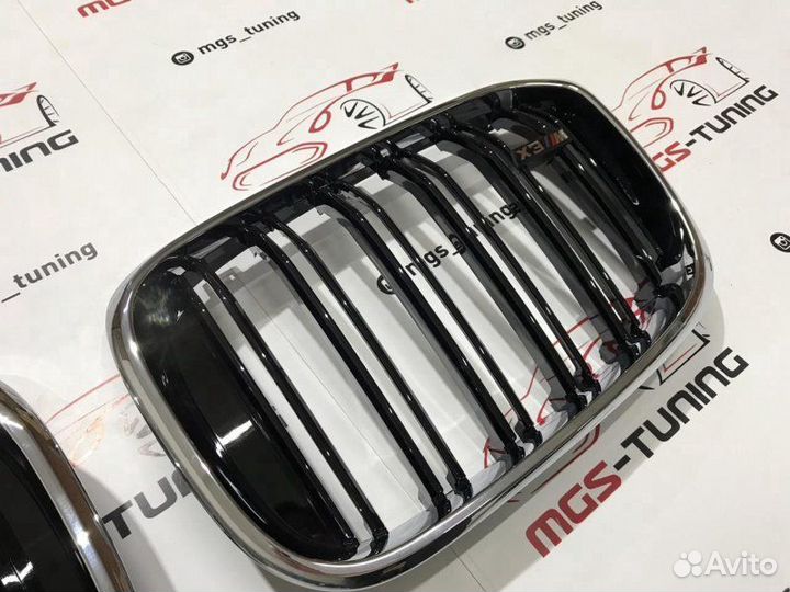 Решетка радиатора BMW Х3/X4 G01/G02 M Хром обод +М