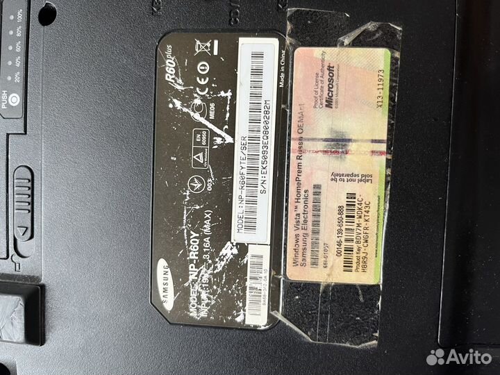 Ноутбук samsung на запчасти