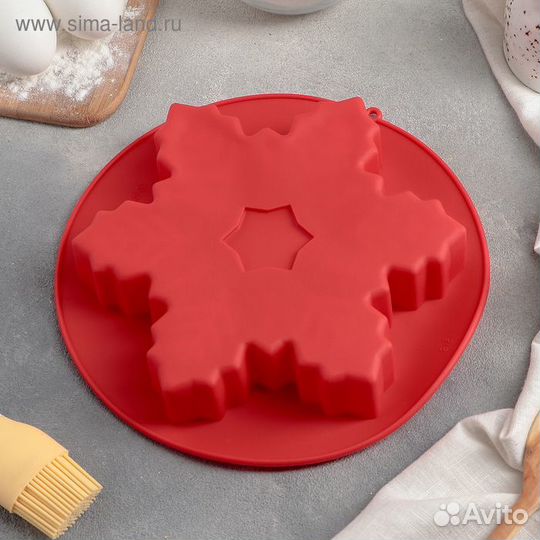 Форма для выпечки силиконовая Доляна «Снежинка», 2