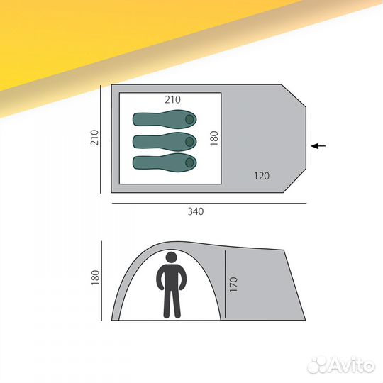 Палатка btrace element 3 арт.29.58