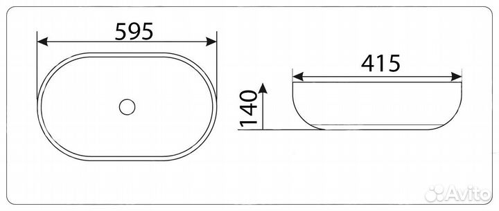 Раковина для ванной CeramaLux MNC 171