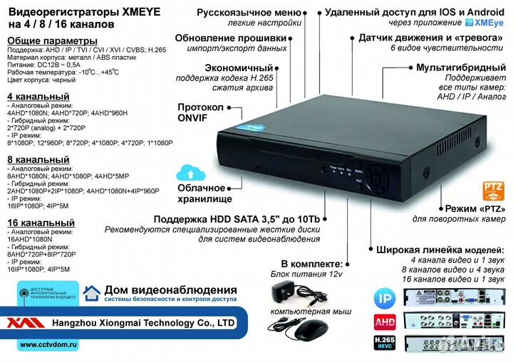 Комплект видеонаблюдения (KIT12AHD100W5MP)