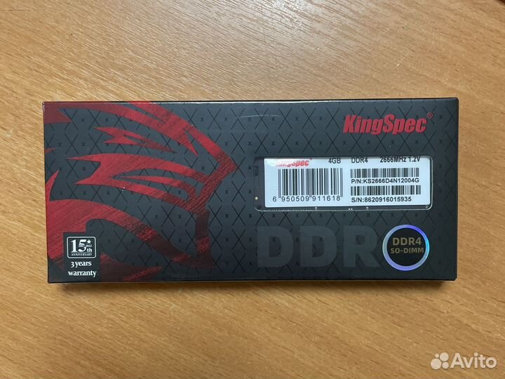 Память DDR4 SO-dimm Kingspec 4гб 2666MHz