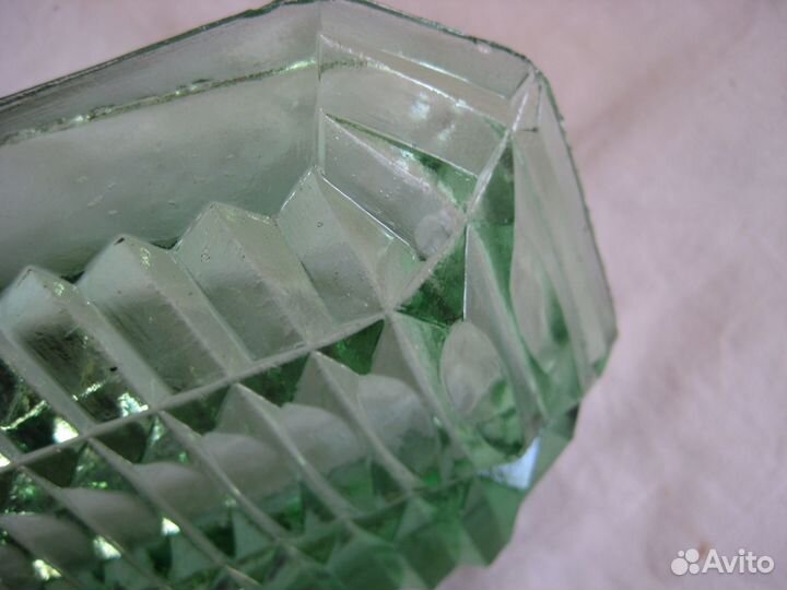 Селедочница бсз зеленое стекло СССР