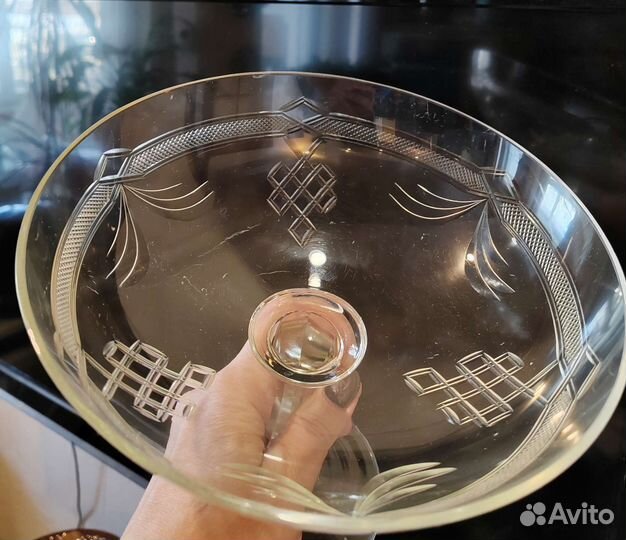 Ваза для фруктов стекло, старинная