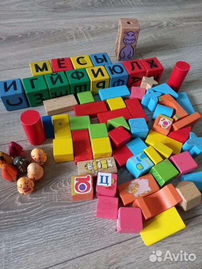 Кубики деревянные томик и алфавит