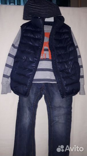 Пакет. Жилет, джинсы, толстовка. 92см Шапка подар