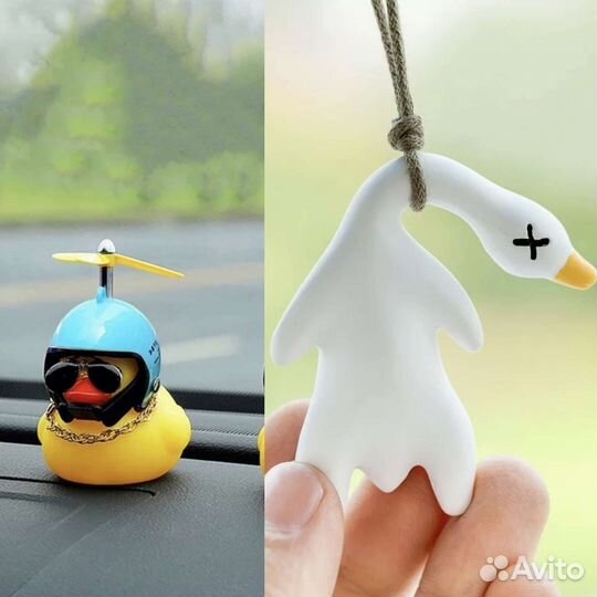 Уточка фигурка в машину, на шлем, гусь фигурка