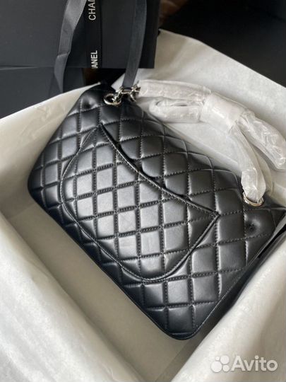 Сумка chanel flap bag гладкая кожа