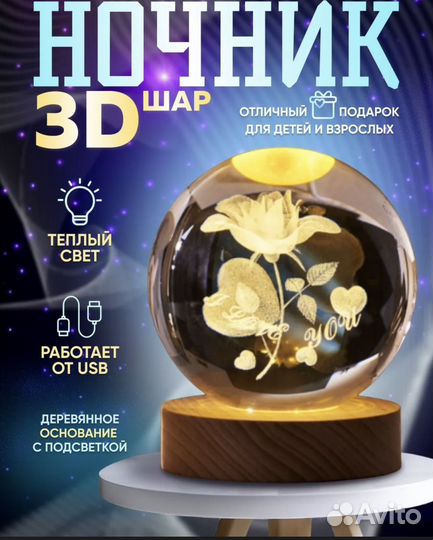 Новый светильник шар 3 d