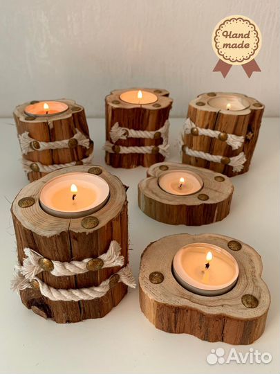 Подсвечник из можжевельника для чайной свечи IKEA